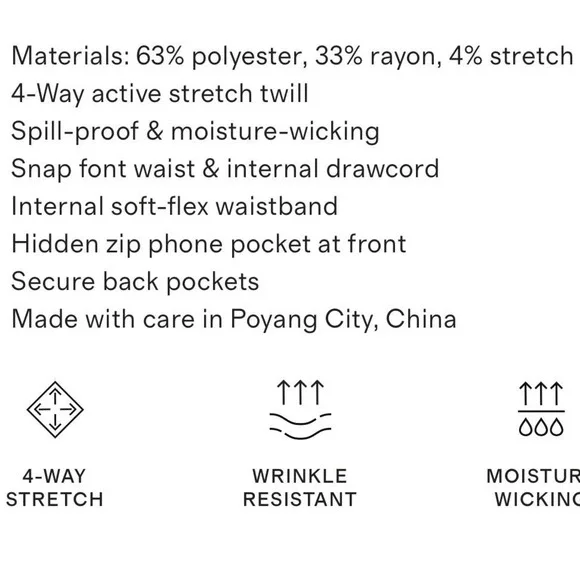 QUINCE Black Ultra-Stretch 24/7 Smart Chino NWT Size32x34 - Picture 15 of 15